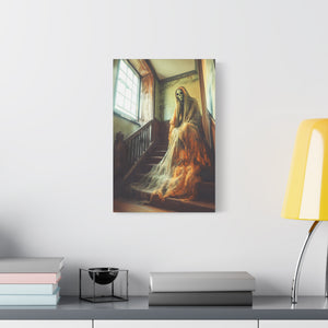 Haunting Ghost Canvas Art, Spooky Home Decor, Halloween Wall Art, Gothic Decoration, Creepy Haunted Print