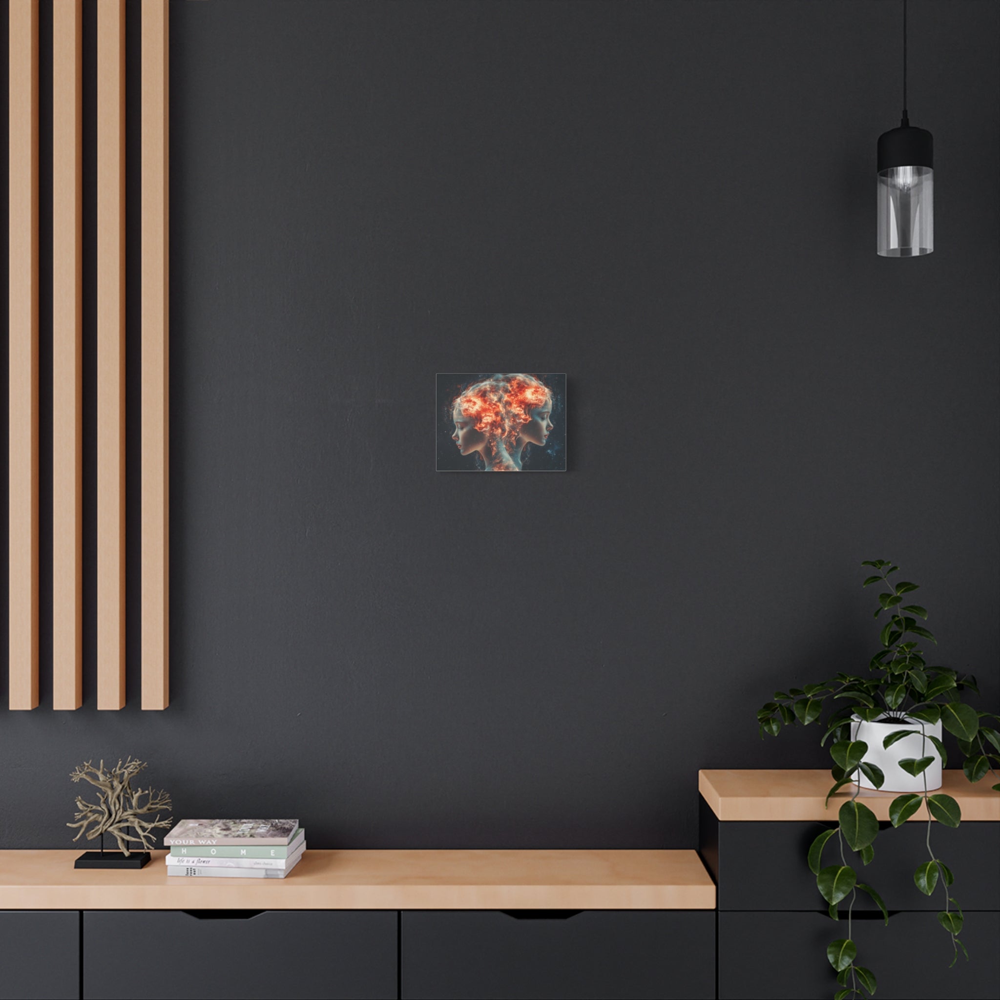 Celestial Portrait Canvas Art, Cosmic Wall Decor, Mystical Home Aesthetic, Gift for Art Lovers, Unique Space-Inspired Artwork
