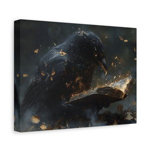 Mystical Raven Canvas Art Print, Gothic Wall Decor, Witchy Home Aesthetic, Unique Gift, Dark Fantasy Decoration