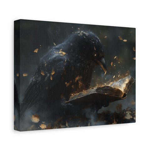 Mystical Raven Canvas Art Print, Gothic Wall Decor, Witchy Home Aesthetic, Unique Gift, Dark Fantasy Decoration