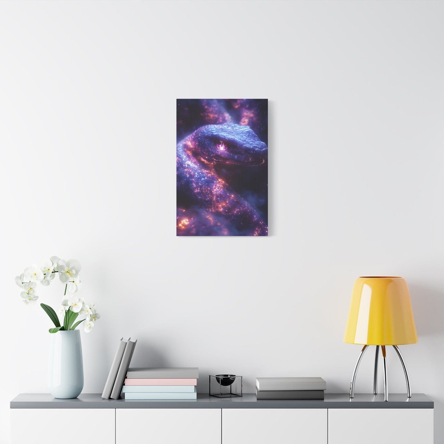 Cosmic Creature Canvas Art, Wall Decor, Home Gallery, Unique Gift, Space-Inspired Art, Mystic Snake Print