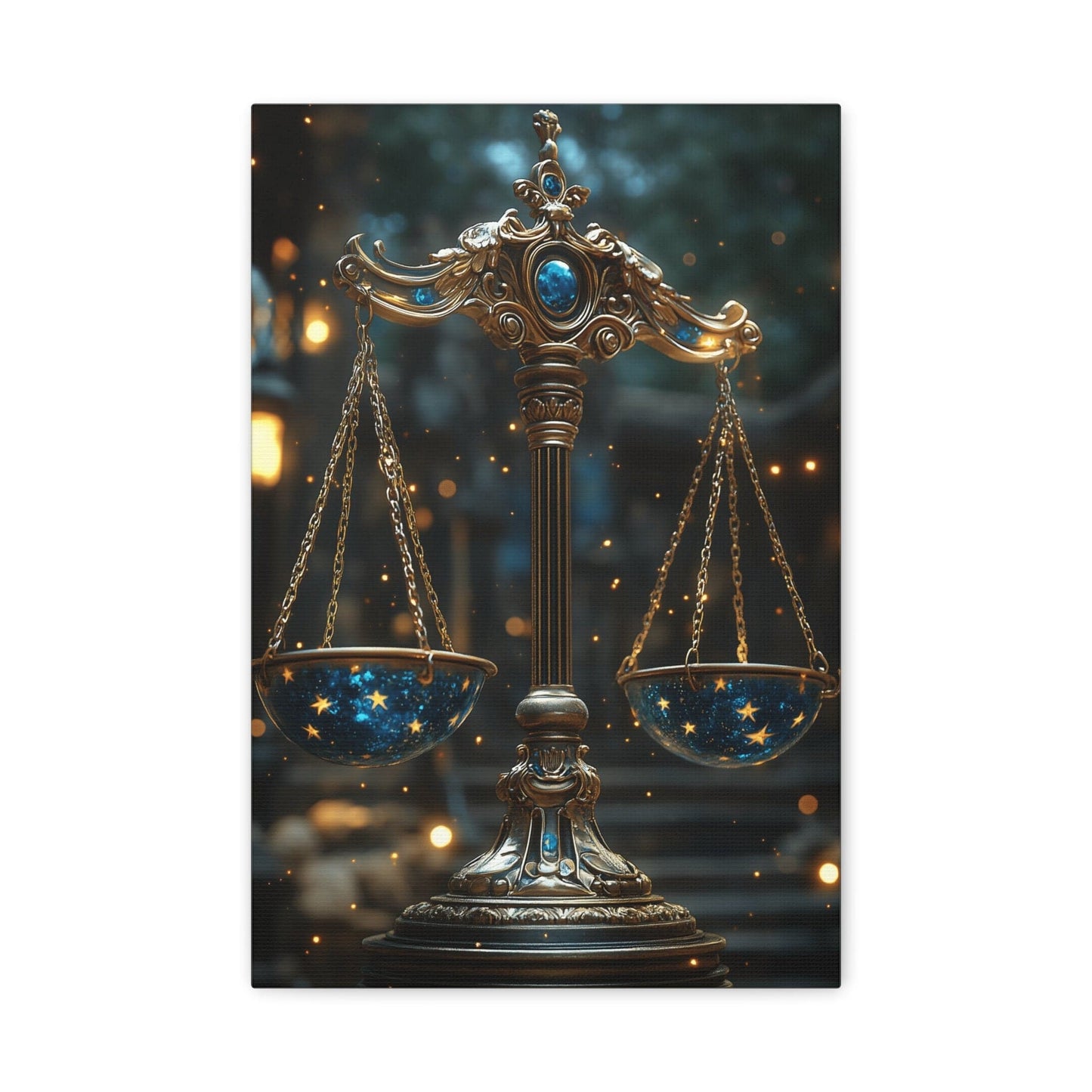 Celestial Scales Canvas Art, Starry Balance Wall Decor, Astrology Gift, Cosmo Home Decor, Spiritual Artwork, Zodiac Decoration