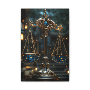 Celestial Scales Canvas Art, Starry Balance Wall Decor, Astrology Gift, Cosmo Home Decor, Spiritual Artwork, Zodiac Decoration