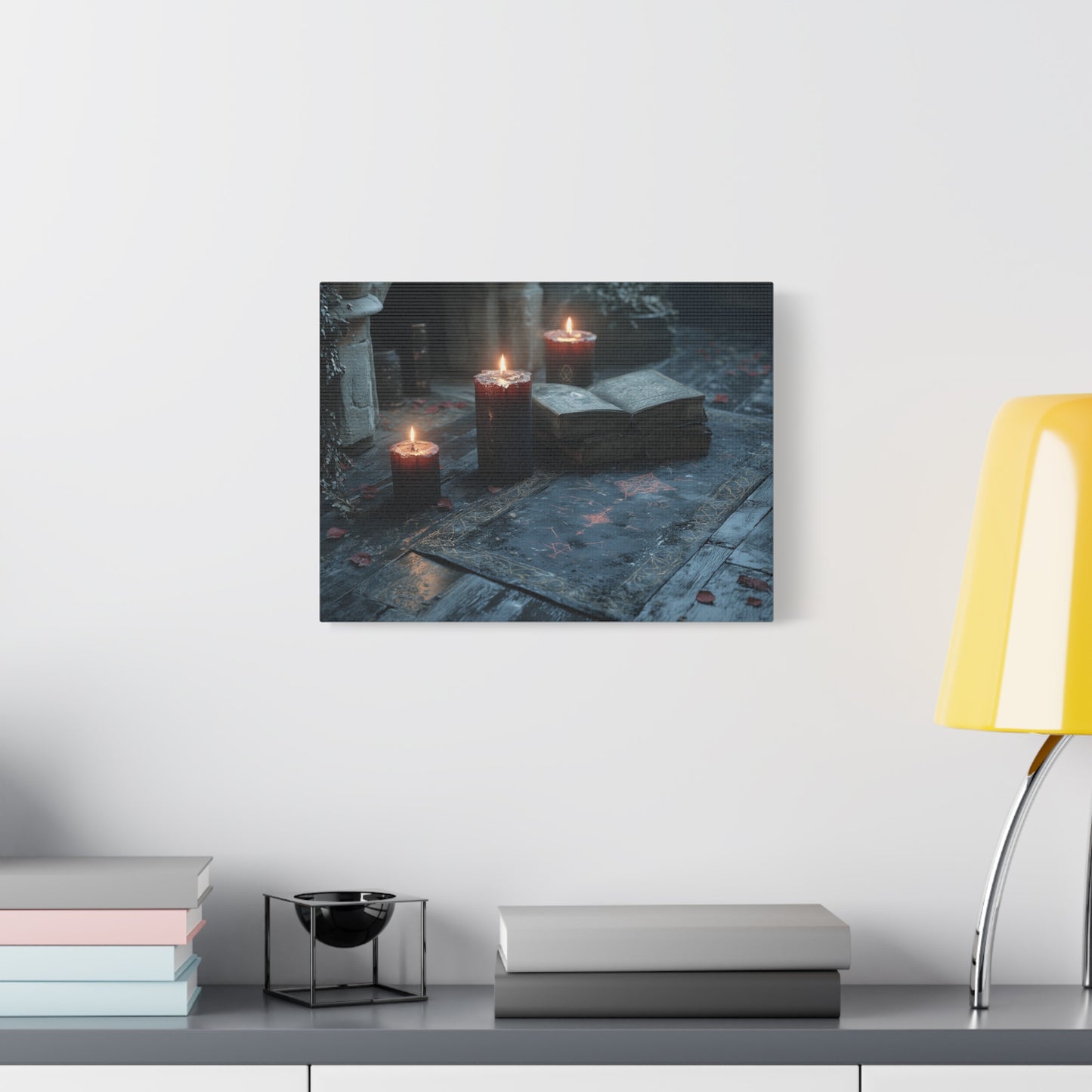 Mystical Candlelit Canvas Art, Gothic Home Decor, Witchy Wall Art, Dark Aesthetic Print, Spiritual Living Room Artwork
