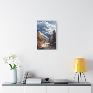 Stretched Canvas Wall Art, Scenic Mountain Landscape, Home Décor, Nature Wall Hanging, Autumn Vibes