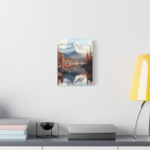 Serene Landscape Canvas Art, Nature Decor, Wall Art Print, Mountain Scene, Autumn Home Decoration