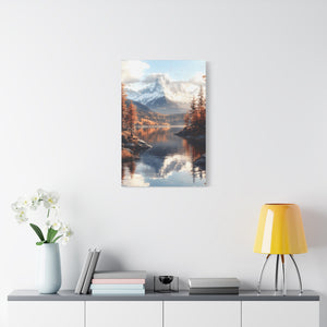 Serene Landscape Canvas Art, Nature Decor, Wall Art Print, Mountain Scene, Autumn Home Decoration