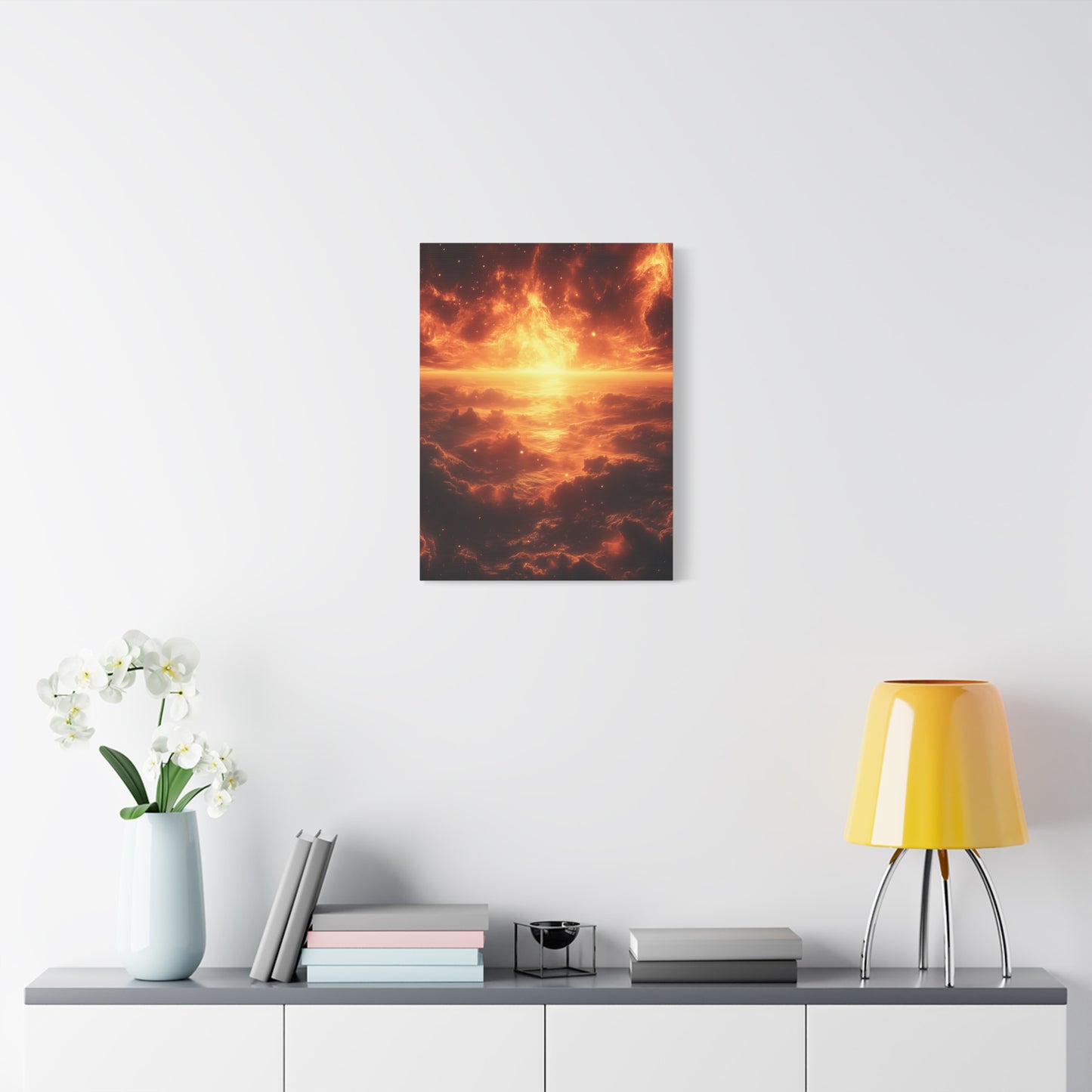 Sunset Ocean Canvas Art, Warm Decorative Wall Art, Home Decor, Gift for Art Lovers, Modern Wall Decor, Living Room Art