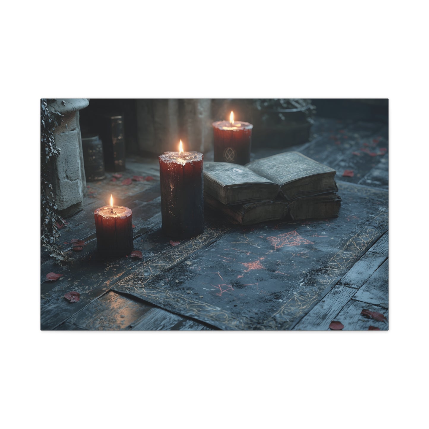 Mystical Candlelit Canvas Art, Gothic Home Decor, Witchy Wall Art, Dark Aesthetic Print, Spiritual Living Room Artwork