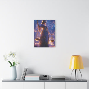 Elegant Justice-Themed Canvas Art Print, Inspirational Home Decor, Perfect Gift for Law Students, Libra Decor, Goddess of Justice Wall Art