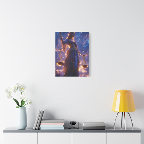 Elegant Justice-Themed Canvas Art Print, Inspirational Home Decor, Perfect Gift for Law Students, Libra Decor, Goddess of Justice Wall Art