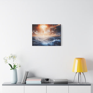 Stretched Canvas Art Print, Cosmic Waves, Space Decor, Modern Wall Art, Galactic Home Decor, Dreamy Ocean Art