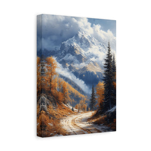 Stretched Canvas Wall Art, Scenic Mountain Landscape, Home Décor, Nature Wall Hanging, Autumn Vibes