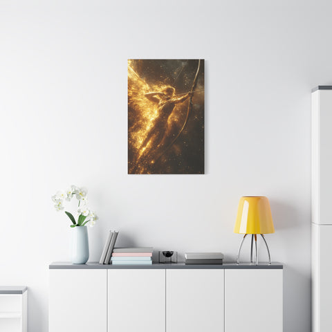 Golden Archer Canvas Print, Celestial Wall Art, Inspirational Home Decor, Rustic Gift, Fantasy Artwork