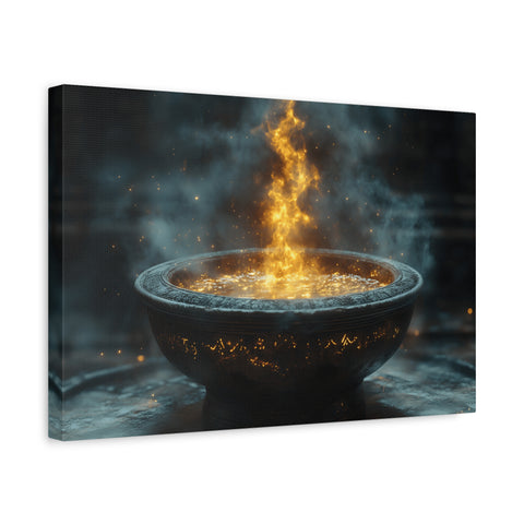 Mystical Fire Canvas Art, Home Decor, Aura Wall Art, Gift for Nature Lovers, Fantasy Room Decoration