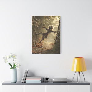 Halloween Skeleton Canvas Wall Art, Spooky Home Decor, Ghoulish Gift, Autumn Decoration, Creepy Wall Hanging