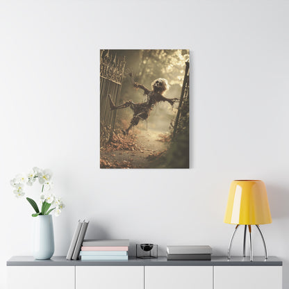 Halloween Skeleton Canvas Wall Art, Spooky Home Decor, Ghoulish Gift, Autumn Decoration, Creepy Wall Hanging