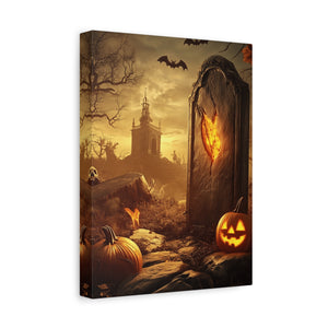 Halloween Canvas Art Print, Spooky Decor for Fall, Haunted House Wall Art, Perfect for Halloween, Autumn Decorations