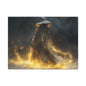 Canvas Wall Art, Fantasy Decor, Wizard Artwork, Fire Theme, Mystical Home Accent