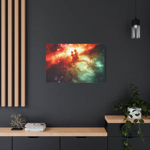 Cosmic Love Canvas Art, Celestial Couple Print, Space Wall Decor, Romantic Gift, Unique Home Artwork
