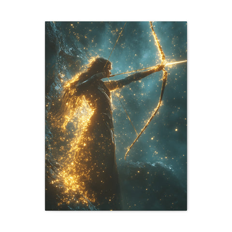 Celestial Archer Canvas Art Print, Dreamy Home Decor for Art Lovers, Gift for Her, Modern Wall Art, Bohemian Room Decor
