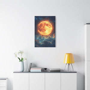 Stretched Canvas Art Print: Celestial Moon Wall Decor, Home Decor, Modern Art, Gift for Astronomers, Lunar Enthusiasts, Space Lovers