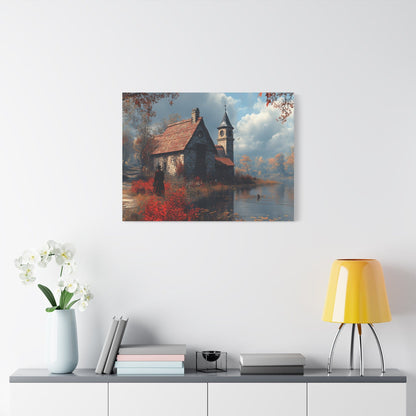 Rustic Art Canvas, Wall Decor, Home Decoration, Cozy Living Room, Nature Scene, Ideal for Holidays