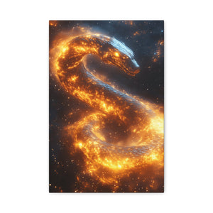 Canvas Wall Art: Fiery Serpent Design, Home Decor, Unique Gift, Fantasy Art, Living Room Wall Decor, Dragon Artwork