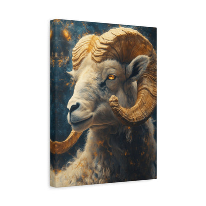 Ram Portrait Matte Canvas Wall Art, Animal Decor for Home, Rustic Wall Decor, Gift for Animal Lovers, Unique Birthday Gift