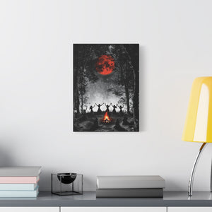 Mystical Campfire Canvas Print, Art Decor for Witchcraft, Halloween Nights, Boho Style, Unique Home Decoration, Gift for Spiritual Seekers