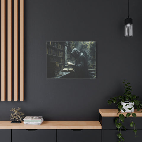 Mysterious Library Canvas Print, Dark Academia Wall Art, Book Lover Gift, Gothic Home Decor, Reading Nook Decoration, Unique Wall Art