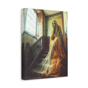 Haunting Ghost Canvas Art, Spooky Home Decor, Halloween Wall Art, Gothic Decoration, Creepy Haunted Print