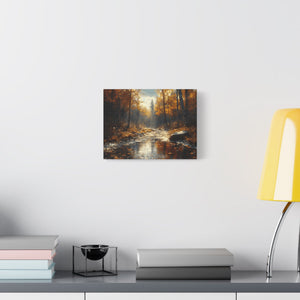 Autumn Landscape Canvas Wall Art, Cozy Fall Decor, Nature Print for Home, Rustic Living Room Artwork, Gift for Nature Lovers