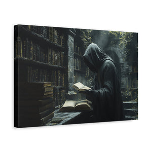 Mysterious Library Canvas Print, Dark Academia Wall Art, Book Lover Gift, Gothic Home Decor, Reading Nook Decoration, Unique Wall Art