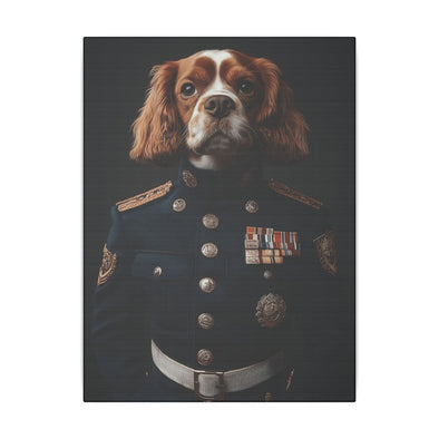 Cavalier King Charles Spaniel Military Wall Art - Patriotic Dog Décor for Army, Air Force, Navy, Marines