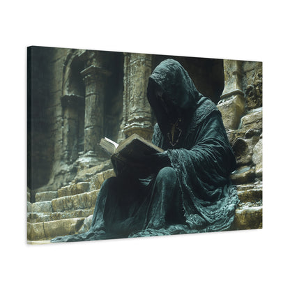 Mystical Monk Stretched Canvas Art, Dark Fantasy Wall Decor, Esoteric Home Decor, Unique Gifts for Art Lovers, Spiritual Artwork