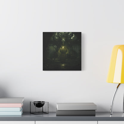 Mystical Forest Canvas Wall Art, Fantasy Decor, Enchanted Home, Gift for Nature Lovers, Dark Aesthetic Room Decor, Gothic Artwork