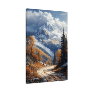 Stretched Canvas Wall Art, Scenic Mountain Landscape, Home Décor, Nature Wall Hanging, Autumn Vibes