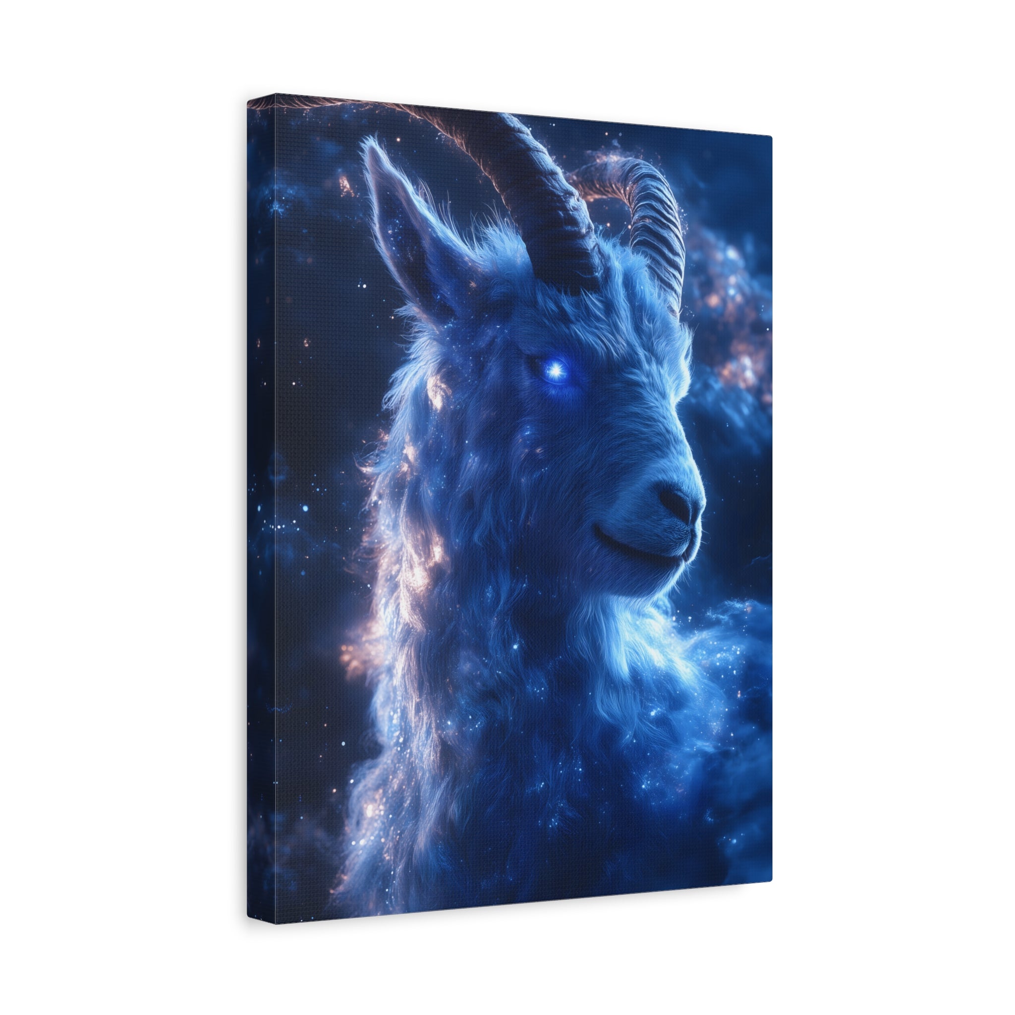 Cosmic Goat Canvas Art, Galactic Animal Decor, Wall Hanging for Home or Office, Unique Gift for Animal Lovers, Space Theme Art