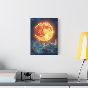 Stretched Canvas Art Print: Celestial Moon Wall Decor, Home Decor, Modern Art, Gift for Astronomers, Lunar Enthusiasts, Space Lovers