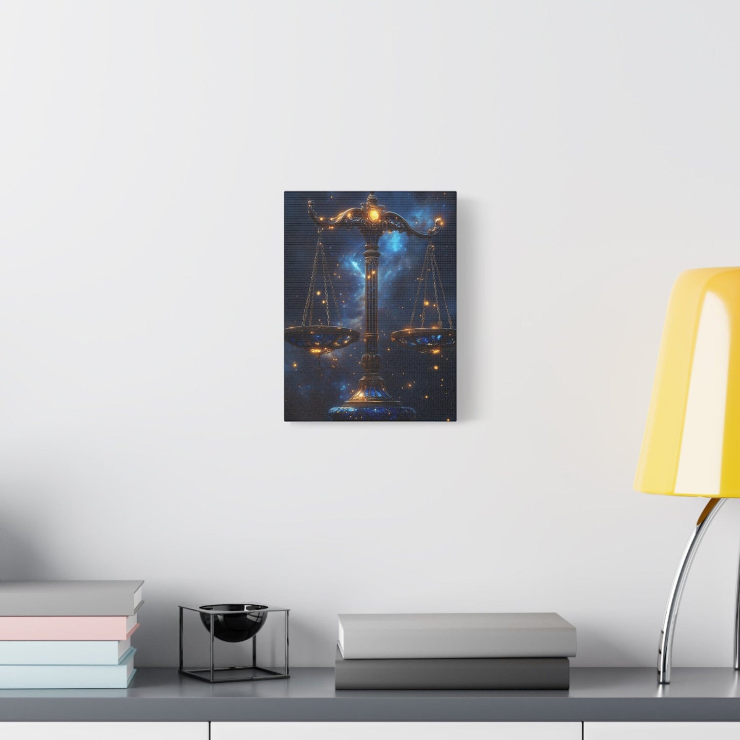 Cosmic Balance Canvas Art Print | Astrology Decor, Starry Wall Art, Home Decoration, Gift for Zodiac Lovers, Scales Artwork