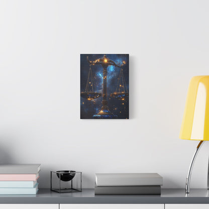 Cosmic Balance Canvas Art Print | Astrology Decor, Starry Wall Art, Home Decoration, Gift for Zodiac Lovers, Scales Artwork