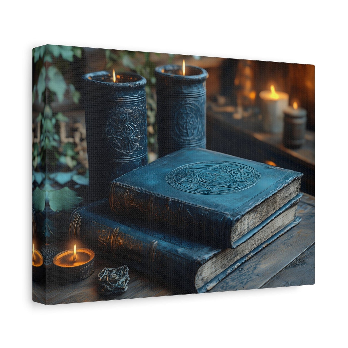 Enchanting Matte Canvas Wall Art, Cozy Home Decor, Perfect for Bohemian Vibes, Fall Celebrations, Unique Gift for Book Lovers