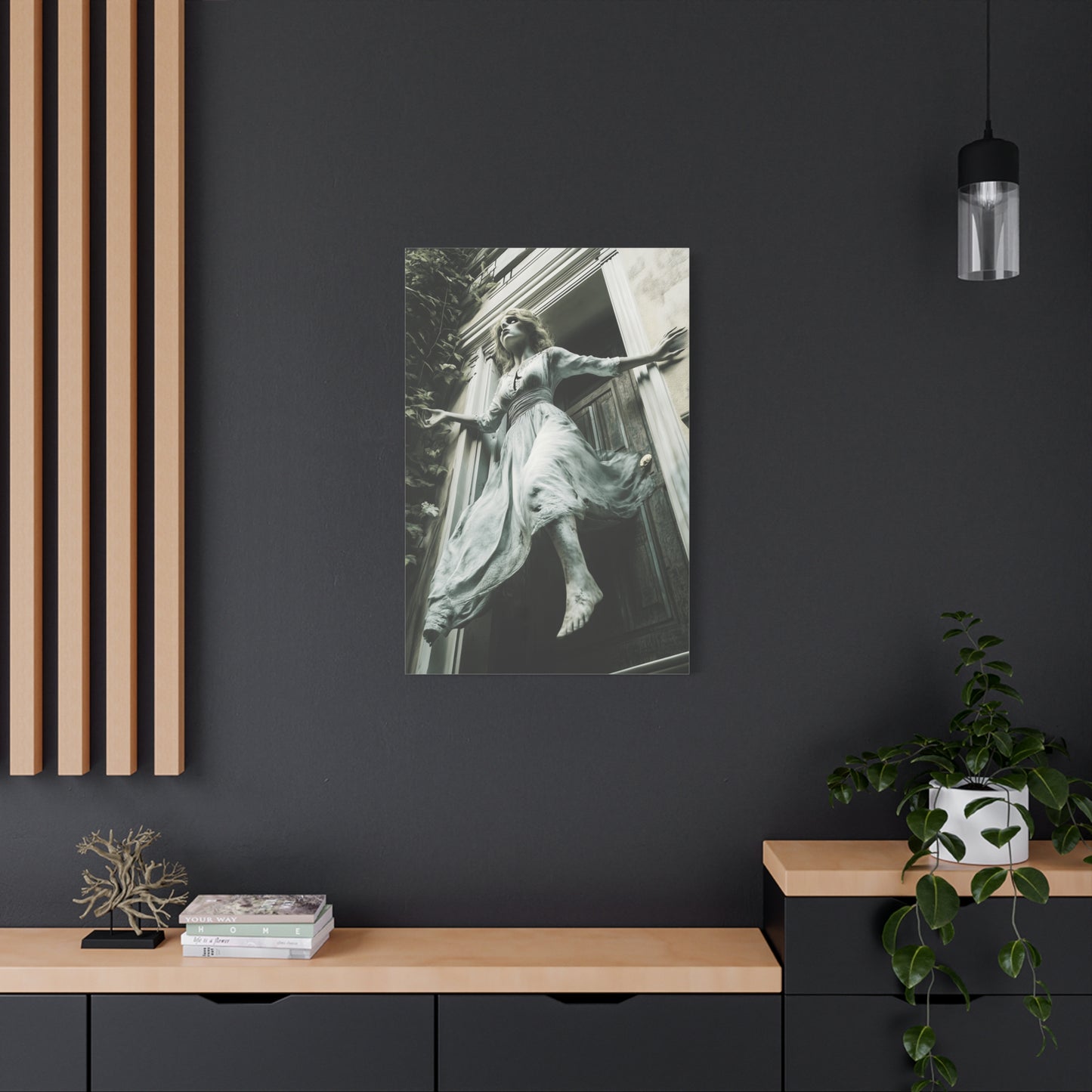 Eerie Fantasy Wall Art Canvas, Dark Atmosphere Decor, Gothic Home Decor, Haunting Art for Halloween, Unique Gift Idea