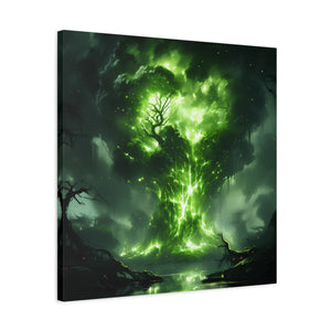 Enchanted Tree Canvas Art Print, Nature Home Decor, Forest Wall Art, Living Room Decoration, Gift for Nature Lovers, Green Wall Art