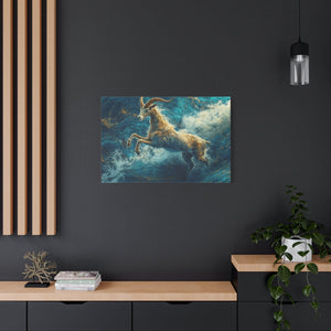 Leaping Goat Canvas Art, Water Splash Wall Décor, Farmhouse Décor, Nature Art, Goat Lover Gift - BldyLcks Designs