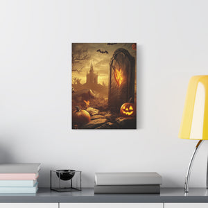 Halloween Canvas Art Print, Spooky Decor for Fall, Haunted House Wall Art, Perfect for Halloween, Autumn Decorations