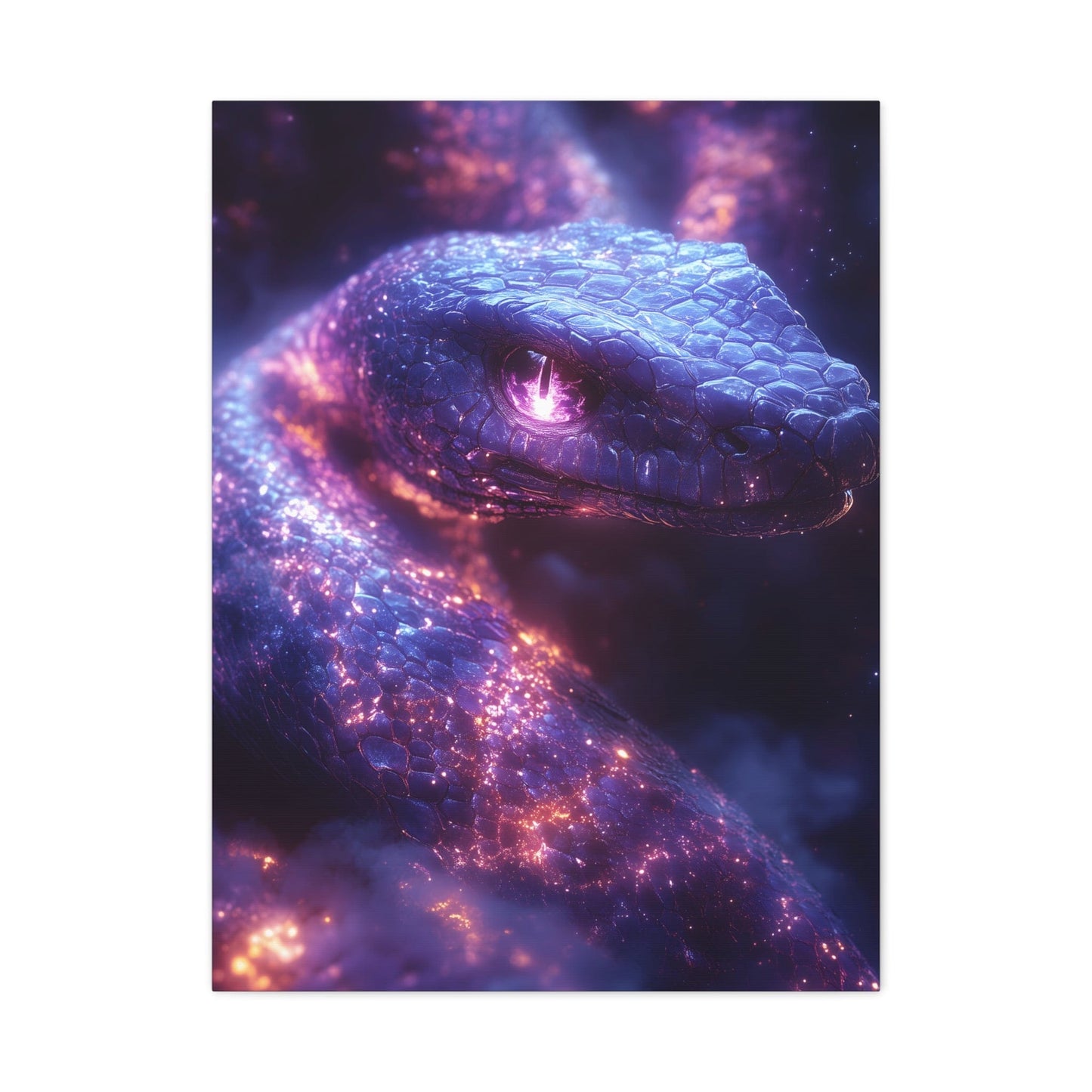 Cosmic Creature Canvas Art, Wall Decor, Home Gallery, Unique Gift, Space-Inspired Art, Mystic Snake Print