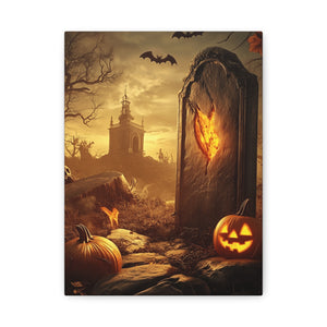 Halloween Canvas Art Print, Spooky Decor for Fall, Haunted House Wall Art, Perfect for Halloween, Autumn Decorations