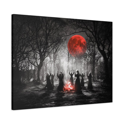 Eerie Witchcraft Wall Art, Dark Aesthetic Poster, Halloween Decor, Gothic Home Design, Spooky Canvas Wall Hanging